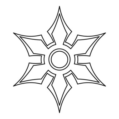 Shuriken simgesi, anahat stili
