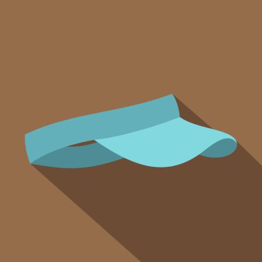 Mavi güneşlik simgesi, düz stil