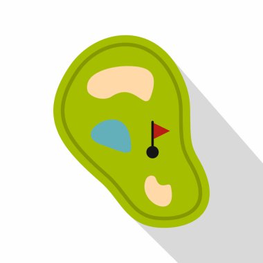 Gölet simgesi, düz stil ile Golf Sahası harita