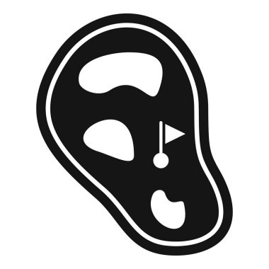 Golf Sahası alan simgesi, basit tarzı