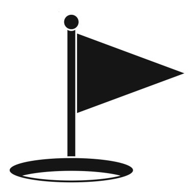 Golf bayrak simgesi, basit tarzı