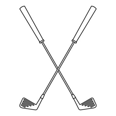 Golf kulüpleri simgesi, anahat stili