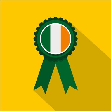 St Patrick günü rozet simge, düz stil
