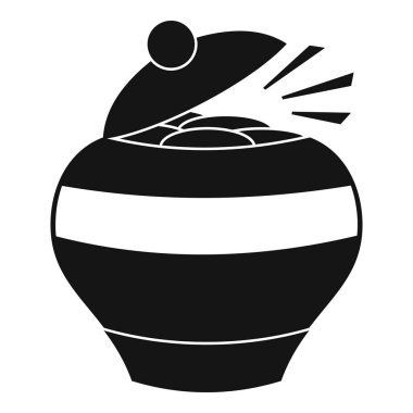 Pot altın sikke simge, basit tarzı tam