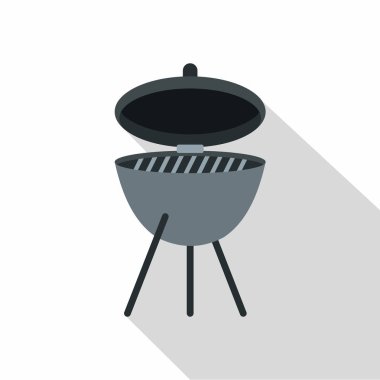 Barbekü simgesi, düz stil
