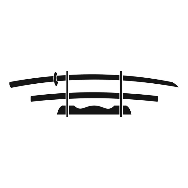 Katana, Japanese sword icon, outline style — Stock Vector