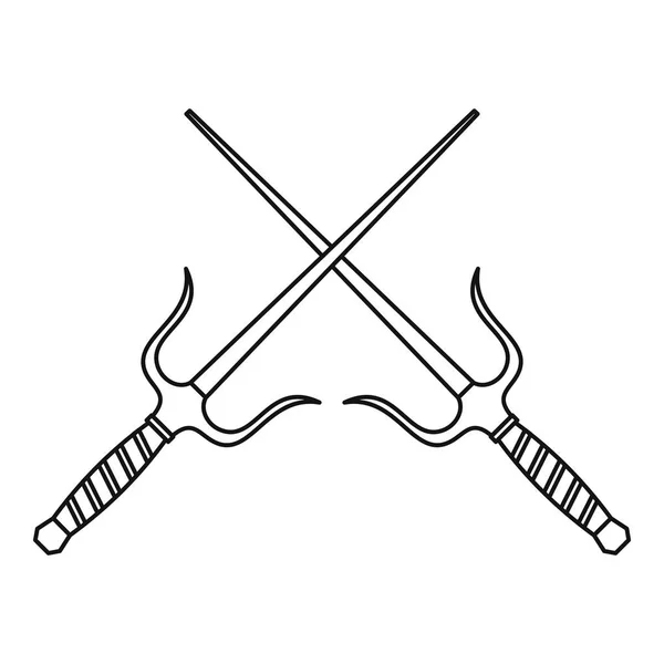 西贡匕首武器图标，大纲样式 — 图库矢量图片