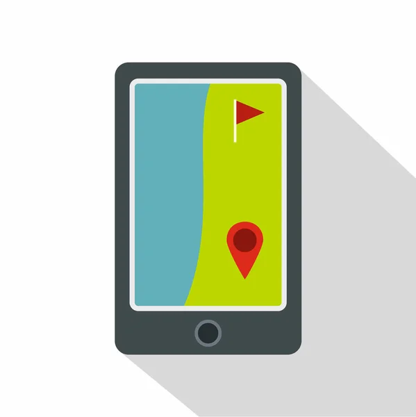 Bir tablet ekran simgesi, düz stil golf sahasında — Stok Vektör