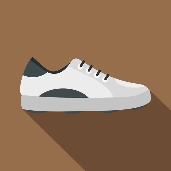 Білий значок взуття для гольфу, плоский стиль — стоковий вектор