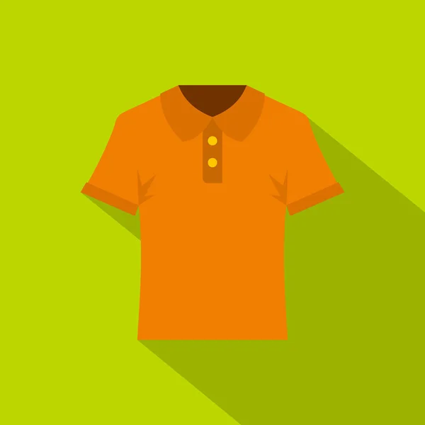 Ícone de camisa de pólo homens laranja, estilo plano — Vetor de Stock