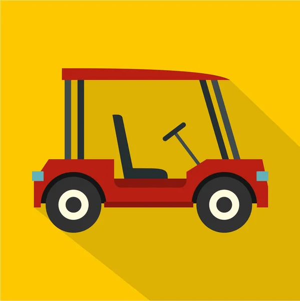 Icône chariot de golf rouge, style plat — Image vectorielle