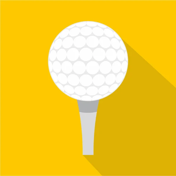 Golfbal met tee pictogram, vlakke stijl — Stockvector