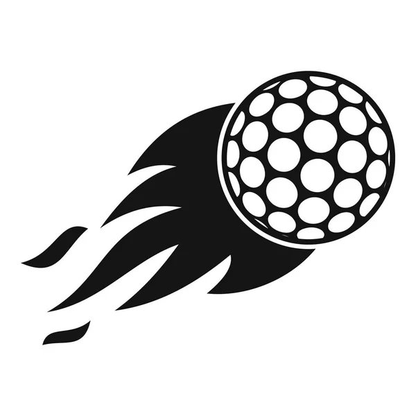 Brandende golf bal pictogram, eenvoudige stijl — Stockvector
