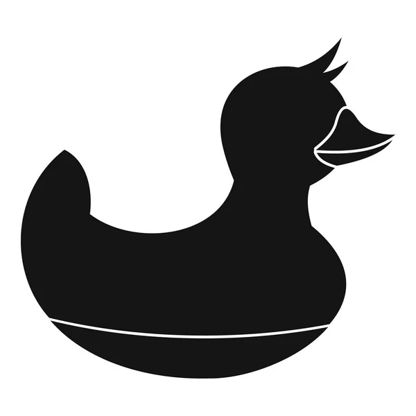 Schwarze Entenspielzeug-Ikone, einfacher Stil — Stockvektor
