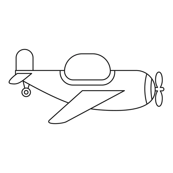 Icono de avión de juguete para niños, estilo de esquema — Vector de stock