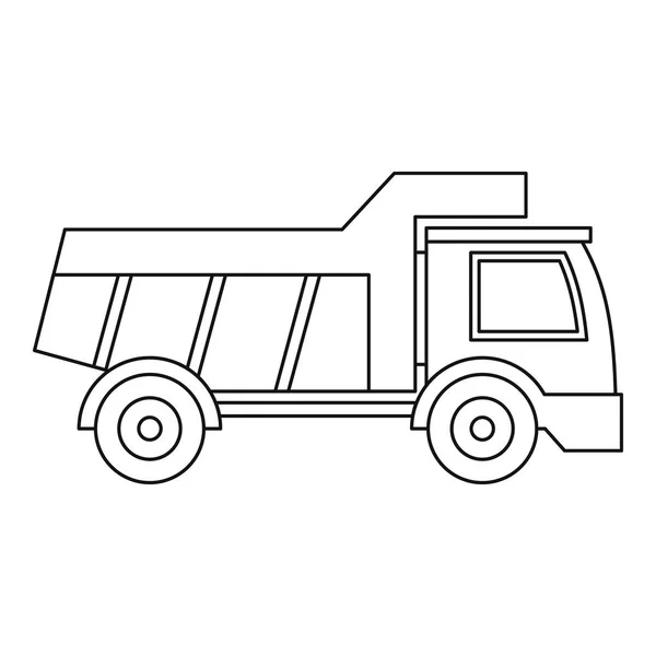 Plastic toy truck icon, outline style — Stock Vector