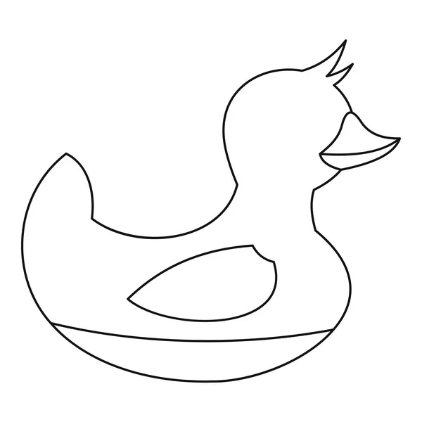 Icône jouet canard, style contour — Image vectorielle