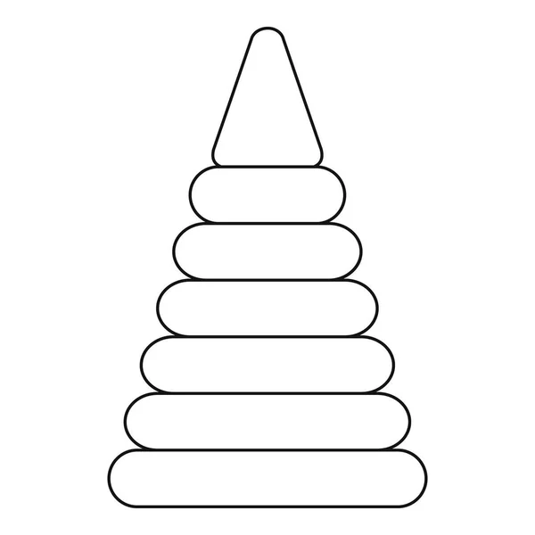Ikona zabawki piramidy, styl konturu — Wektor stockowy