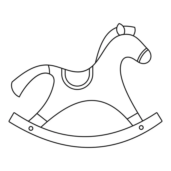 Rocking horse játék ikon, vázlat stílusában — Stock Vector