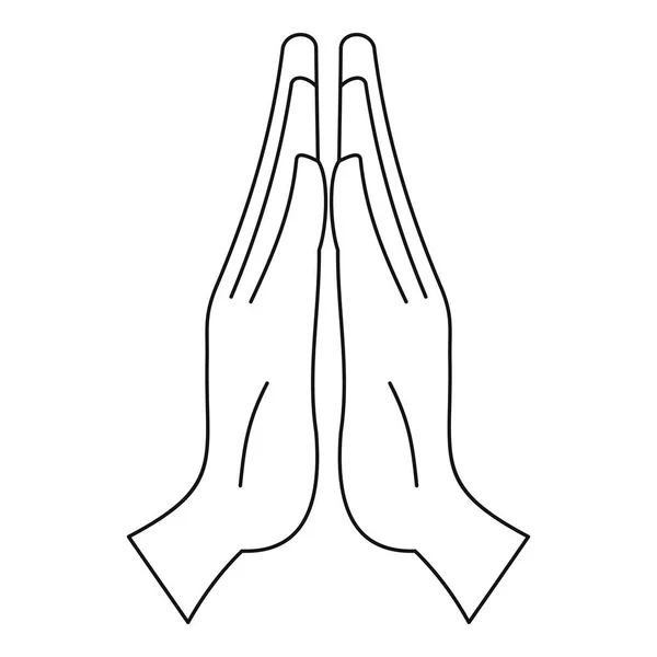Icono de oración, estilo de esquema — Vector de stock