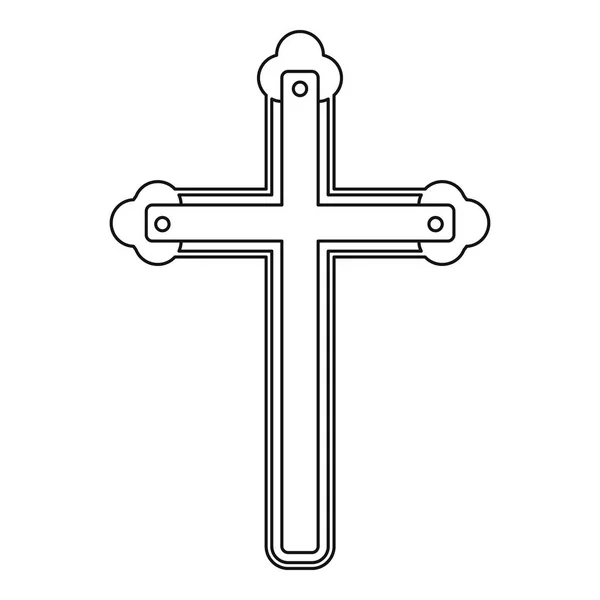 Sainte icône de croix, style contour — Image vectorielle