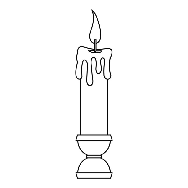 Иконка свечи, стиль контура — стоковый вектор