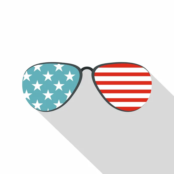 Icono de gafas americanas, estilo plano — Archivo Imágenes Vectoriales