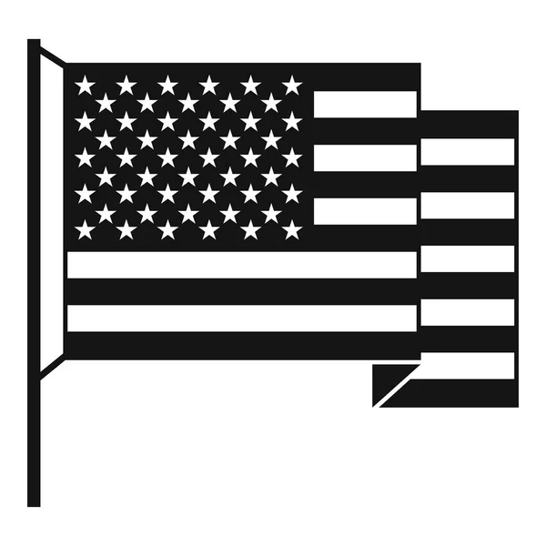Ikone der amerikanischen Flagge, einfacher Stil — Stockvektor