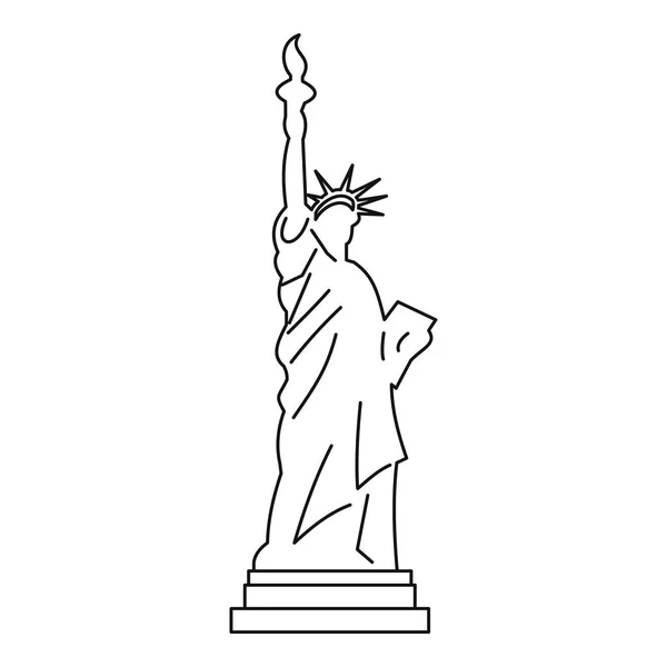 Icono de la estatua de la libertad, estilo de esquema — Vector de stock