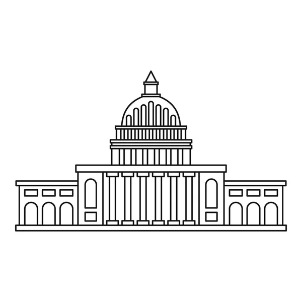 White house icon , outline style — Stock Vector