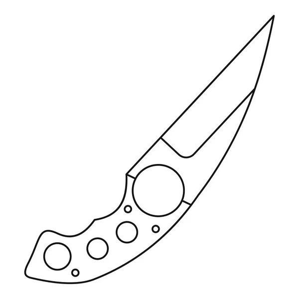 Icono de cuchillo pequeño, estilo de contorno — Vector de stock