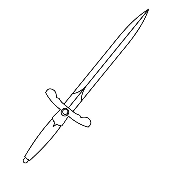 Icono de espada, estilo de esquema — Archivo Imágenes Vectoriales