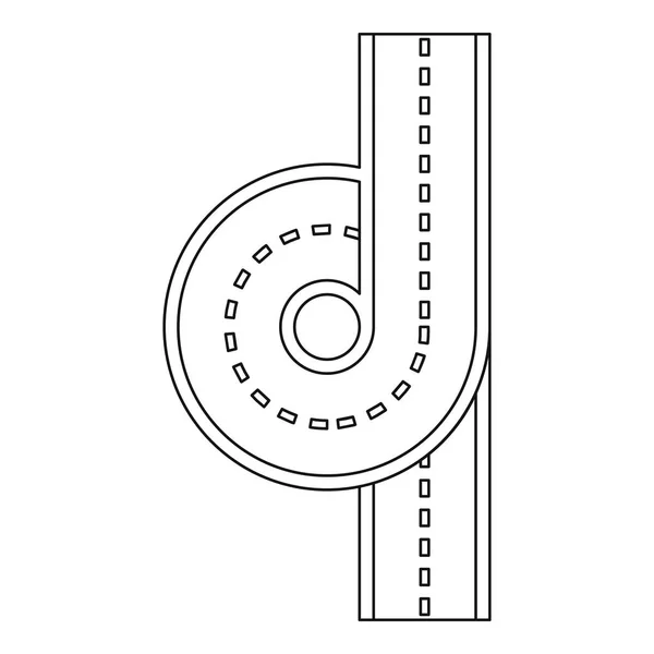 Symbol für Straßenkreuzung, Umrisse — Stockvektor