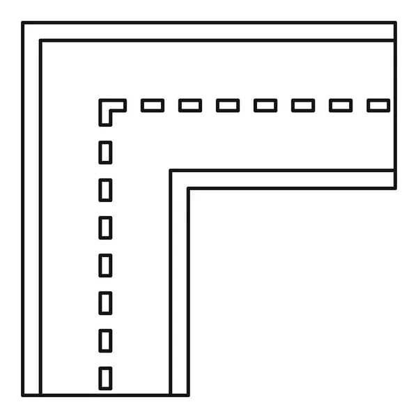 Svarvning road ikon, beskriva stil — Stock vektor