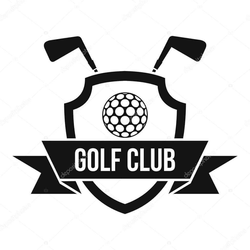 Golf club emblem icon, simple style