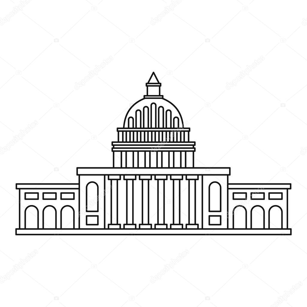White house icon , outline style