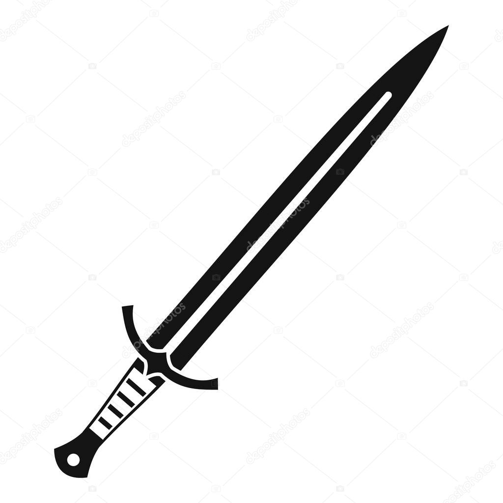 Long sword icon. Simple illustration of long sword vector icon for web