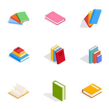 Knowiedge Icons set, izometrik 3d stili