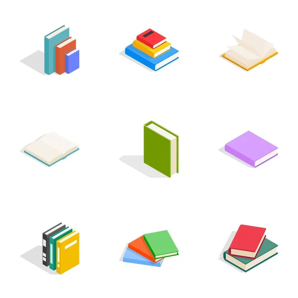 Conjunto de iconos de lectura, estilo isométrico 3d — Vector de stock