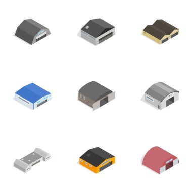 Hangar simgeler, izometrik 3d stili