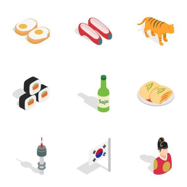 Güney Kore simgeler, izometrik 3d stil sembolleri
