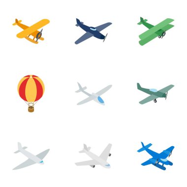 Hava Taşıma/iş arabaları simgeler, izometrik 3d stili