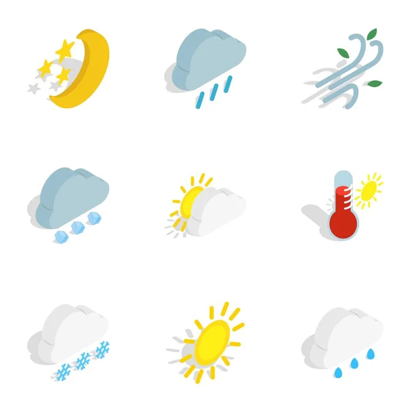 Forecast icons, isometric 3d style — Stock Vector