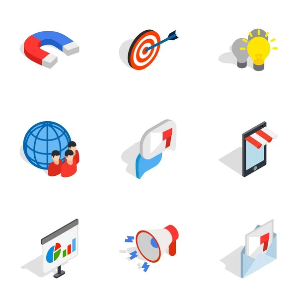 Electronic commerce icons, isometric 3d style — Stock Vector