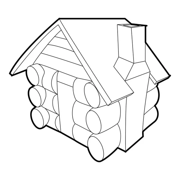 Pequeño icono de cabaña, estilo de contorno — Vector de stock