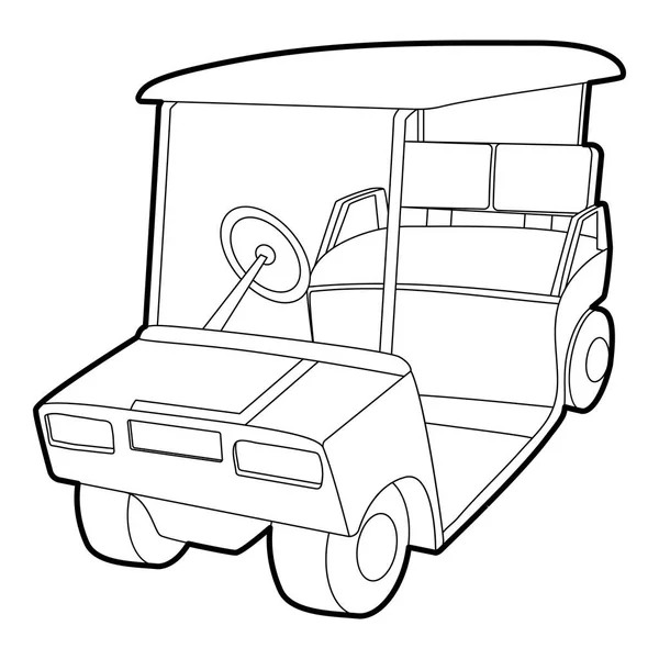 Icono de coche de golf, estilo de esquema — Vector de stock