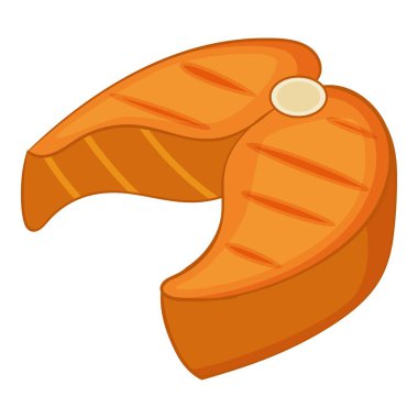 Somon steak simgesi, karikatür tarzı