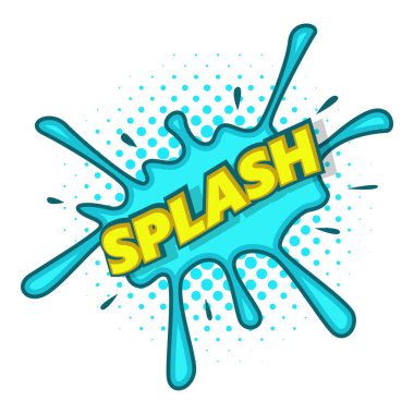 Splash etkisi ve metin simgesi, pop sanat tarzı