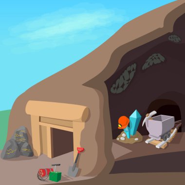 İşlem kavramı madencilik, karikatür tarzı