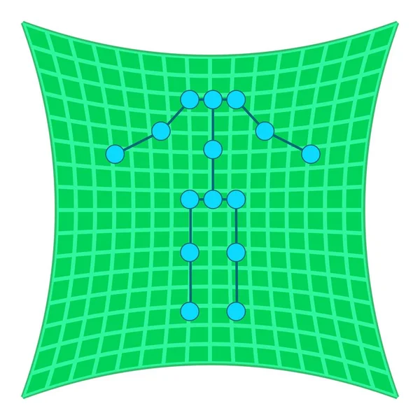 Tela verde com ícone de modelo de corpo humano —  Vetores de Stock